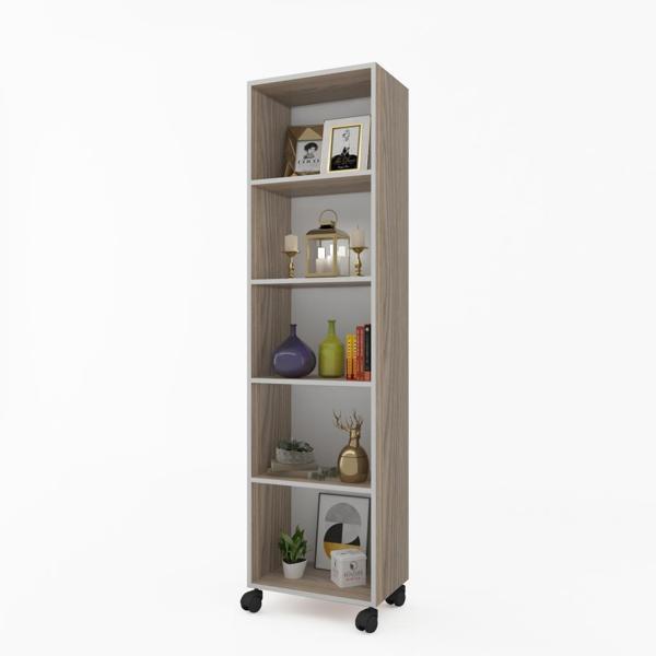 Kenzlife kitaplık beril 188*060*020 crd tekerlekli mutfak dolabı banyo ofis ayakkabılık kiler - Image 1