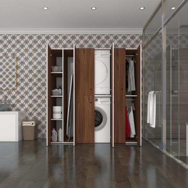 Kenzlife çamaşır-kurutma makinesi dolabı ve giysi dolabı suyuti sol cvz 180*170*60  banyo - Image 1