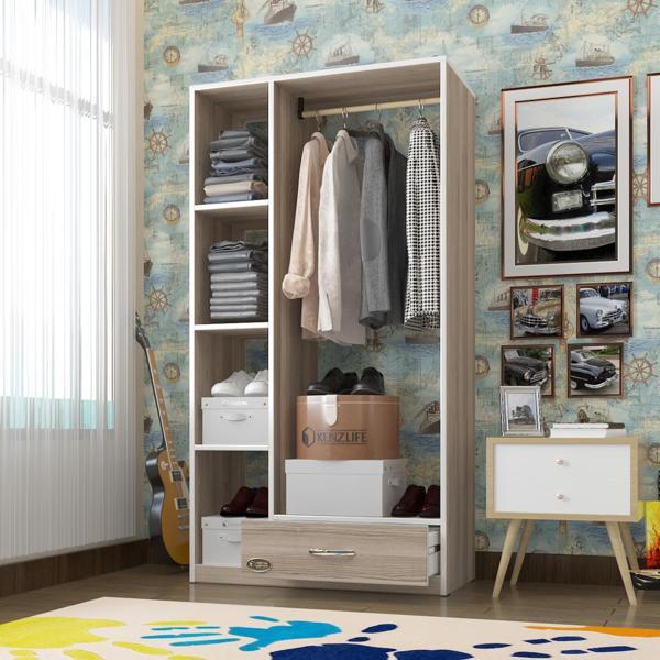 Kenzlife giysi dolabı mengühan 175*90*40 crd gardırop 1 çekmeceli - Image 1