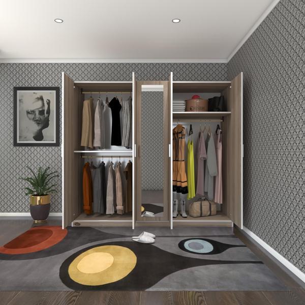Kenzlife gardırop 5 kapaklı kapılı 200 lilyum crd aynalı gardolap dolap - Image 1
