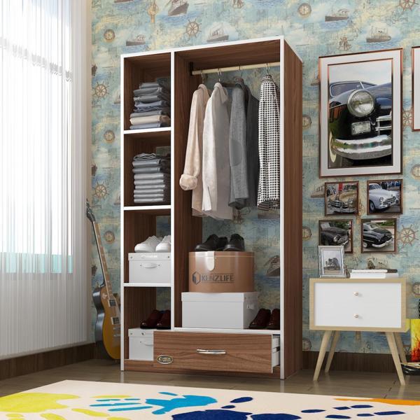 Kenzlife giysi dolabı mengühan 175*90*40 cvz gardırop 1 çekmeceli - Image 1
