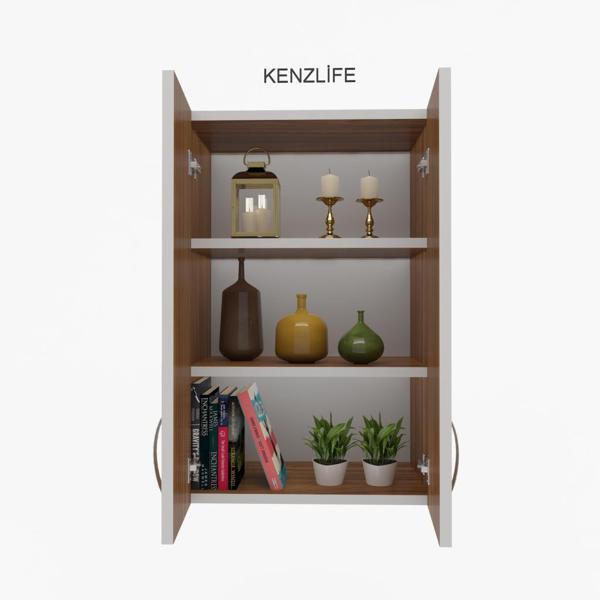 Kenzlife mutfak dolabı idil  090.040.32 cvz 2 raflı kapaklı  ofis banyo kiler evrak kitaplık - Image 1
