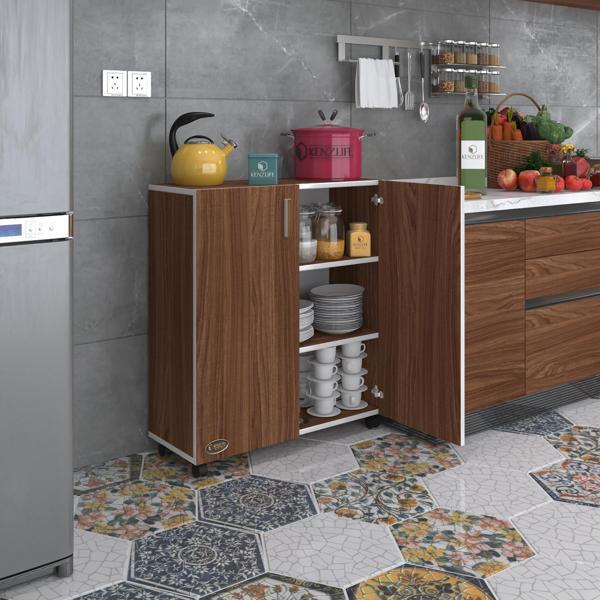 Kenzlife 2 kapılı dolap rabia 088*070*032 cvz kapaklı tekerlekli banyo mutfak ofis kitaplık ayakkabılık kiler - Image 1