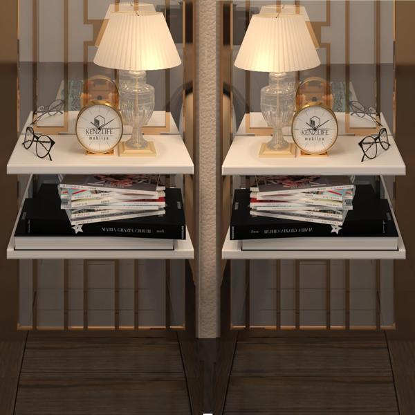 Kenzlife komodin guiseppe 2 li set byz komidin 39*19 2 parça duvara monte askı aparatlı (mng) - Image 1