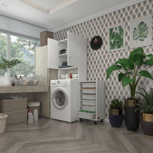 Kenzlife çamaşır makinesi dolabı sinemsepet byz 06 lı banyo arkalıksız kurutma bulaşık - Image 1