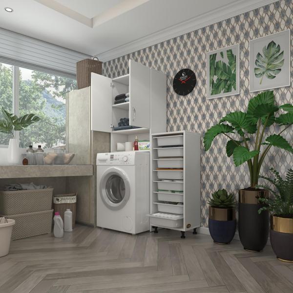 Kenzlife çamaşır makinesi dolabı sinemsepet byz 08 li banyo arkalıksız kurutma bulaşık - Image 1