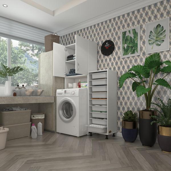 Kenzlife çamaşır makinesi dolabı sinemsepet byz 09 lu banyo arkalıksız kurutma bulaşık - Image 1