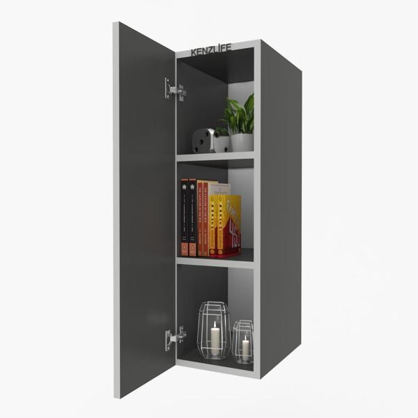 Kenzlife mutfak dolabı irem  090.030.32 gri  2 raflı kapaklı  ofis banyo kiler evrak kitaplık - Image 1