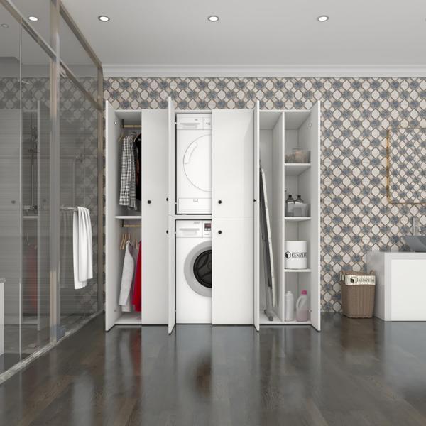 Kenzlife çamaşır-kurutma makinesi dolabı ve giysi dolabı suyutimdf sol byz 180*170*60  % 100 FULL MDF - Image 1