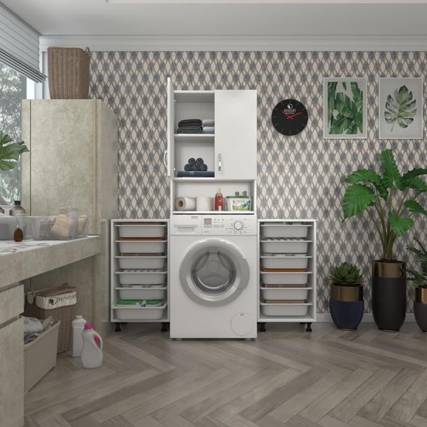Kenzlife çamaşır makinesi dolabı sinemsepetduble byz 06 lı banyo arkalıksız kurutma bulaşık - Image 1