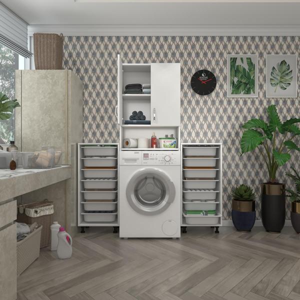 Kenzlife çamaşır makinesi dolabı sinemsepetduble byz 07 li banyo arkalıksız kurutma bulaşık - Image 1