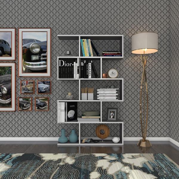Kenzlife kitaplık firuze 150*090*20 gri duvar rafı  - Image 1