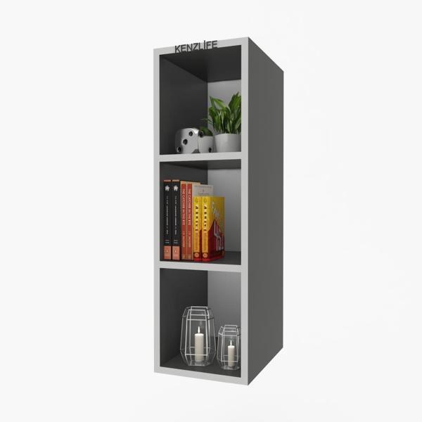 Kenzlife mutfak dolabı ıtır 090.030.30 gri 2 raflı kapaksız ofis banyo kiler evrak kitaplık - Image 1