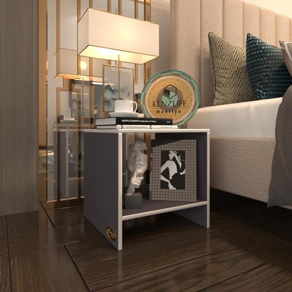 Kenzlife komodin hannu gri 50*40*40 komidin kitaplık - Image 1