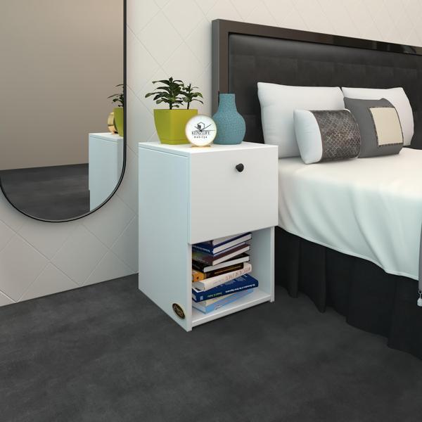 Kenzlife komodin izumi byz 60*39*39 komidin kitaplık ayakkabılık kapaklı arkalıklı - Image 1