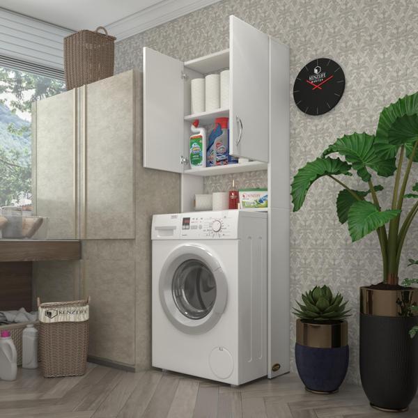 Kenzlife çamaşır makinesi dolabı veronika byz 180*066*20 banyo çift kapaklı arkalıksız - Image 1