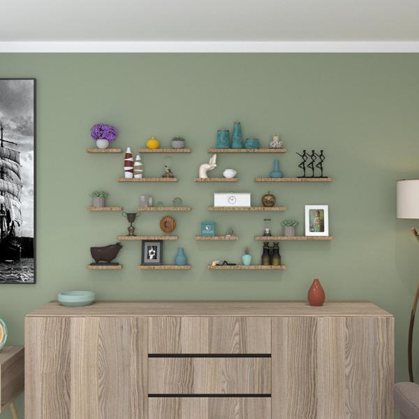Kenzlife duvar rafı ben onbeş crd 15 adet farklı ebatlarda duvar rafı  - Image 1