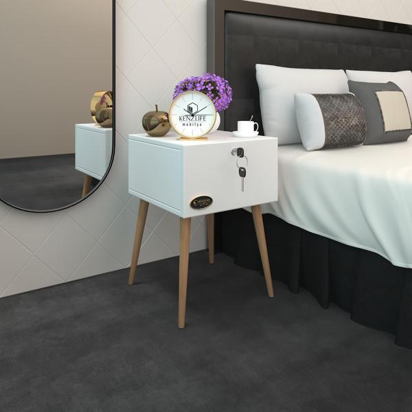 Kenzlife komodin kazuki byz 60*39*39 komidin ahşap ayaklı kitaplık ayakkabılık kapaklı arkalıklı - Image 1