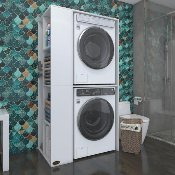 Kenzlife çamaşır-kurutma makinesi dolabı demyan sol byz 180*090*60 banyo kapaksız arkalıksız - Image 1