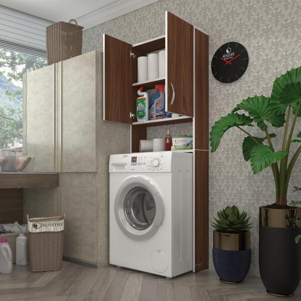 Kenzlife çamaşır makinesi dolabı veronika cvz 180*066*20 banyo çift kapaklı arkalıksız - Image 1