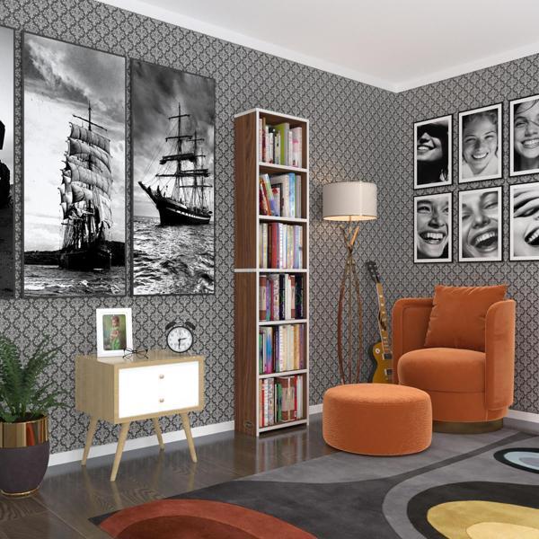 Kenzlife kitaplık süper ga 180*40*19 cvz 6 katlı tek bölme çift bölme opsiyonlu ofis mutfak banyo dolabı arkalıksız - Image 1