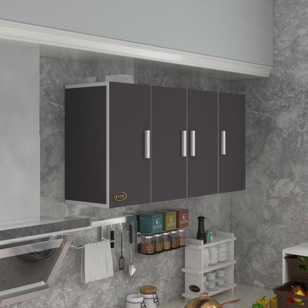 Kenzlife hazır mutfak merlanda gri 060*120*32 mutfak banyo dolabı kapaklı raflı - Image 1