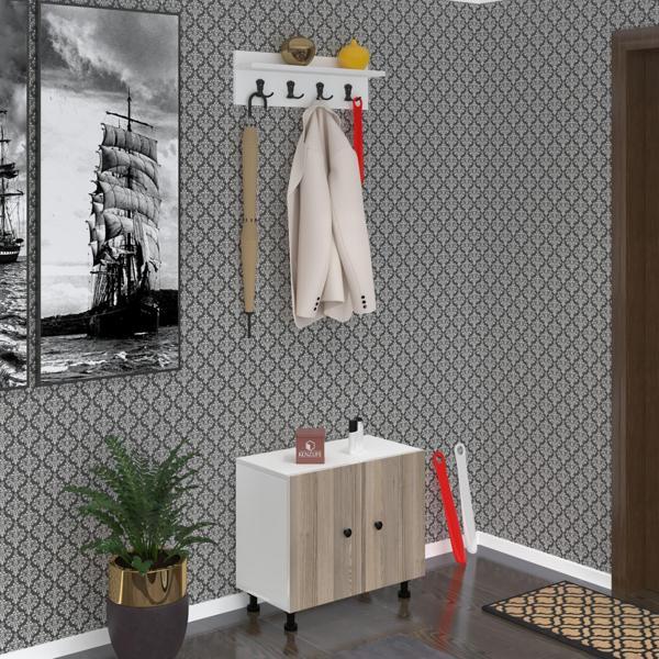 Kenzlife ayakkabılık cimcime3 crdbyz 53*060*32 kapaklı 3 raflı 9 çift ayakkabı kapasitesi - Image 1