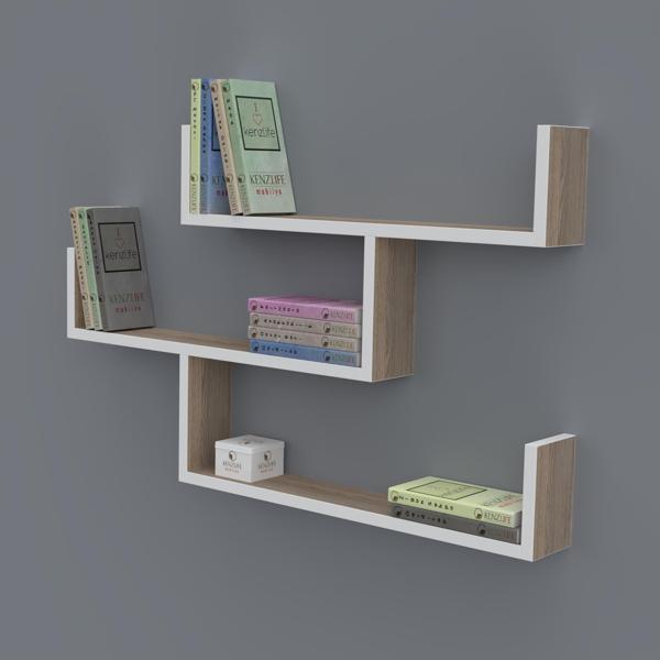 Kenzlife kitaplık gülin 055*080*20 crd duvar rafı  - Image 1