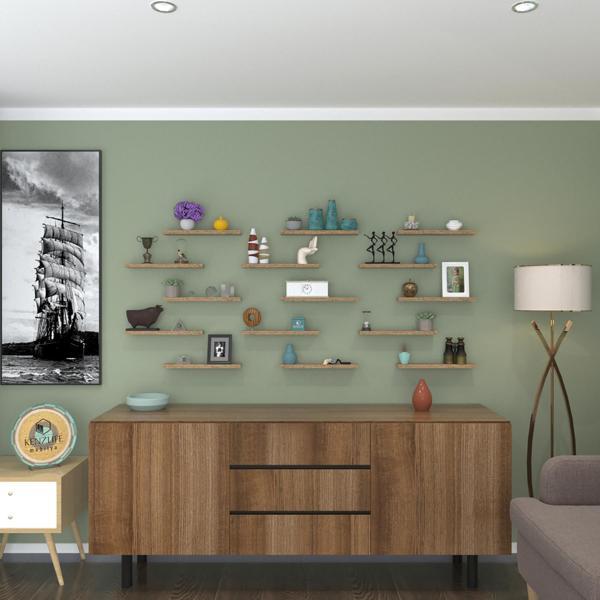 Kenzlife duvar rafı debernuş onbeşli 039*07*3 crd 15 adet duvar rafı süslük eko (m) - Image 1