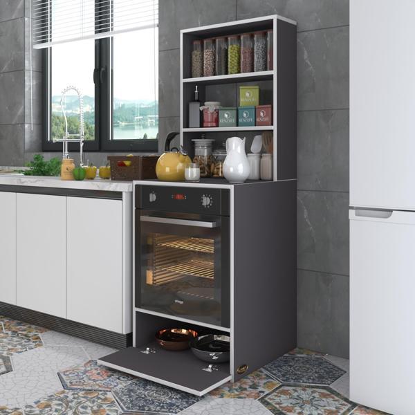 Kenzlife ankastre fırın dolabı bengisu gri 165*60*56 mutfak kapaklı - Image 1