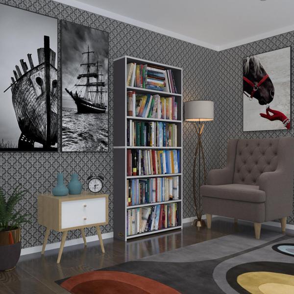 Kenzlife kitaplık süper ga 180*80*19 gri 6 katlı tek bölme çift bölme opsiyonlu ofis mutfak banyo dolabı arkalıksız - Image 1