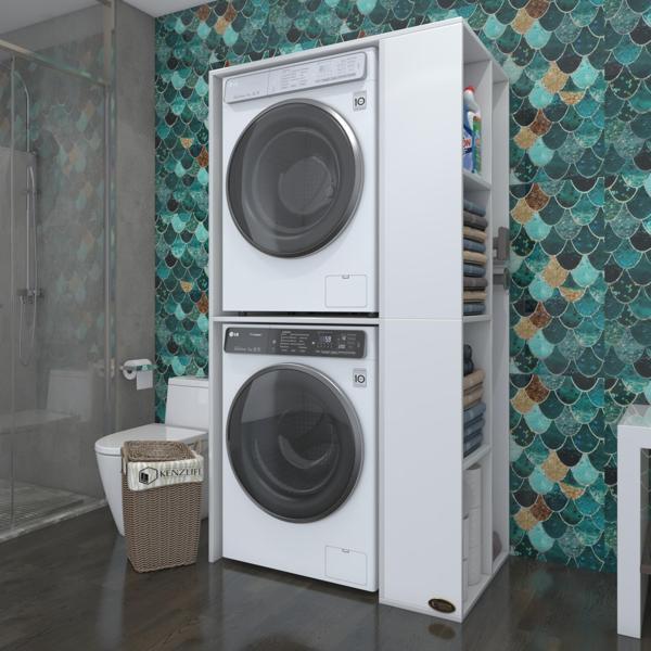 Kenzlife çamaşır-kurutma makinesi dolabı demyanmdf byz 180*090*60 % 100 mdf full mdf banyo kapaksız arkalıksız - Image 1