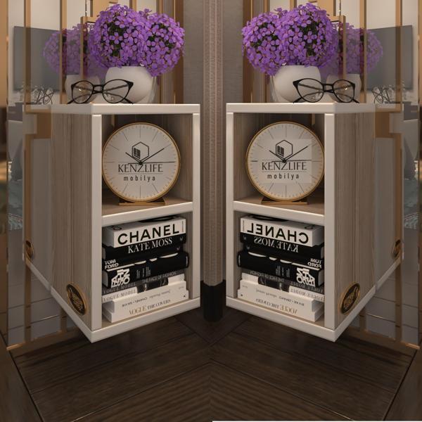 Kenzlife komodin lothario 2 li set crd komidin 42*20*19 duvara monte askı aparatlı (mng) - Image 1