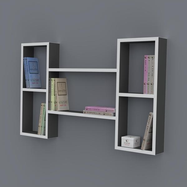 Kenzlife kitaplık gülsu 060*100*20 gri duvar rafı  - Image 1