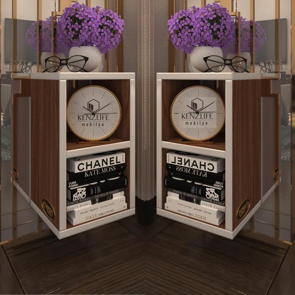 Kenzlife komodin lothario 2 li set cvz komidin 42*20*19 duvara monte askı aparatlı (mng) - Image 1