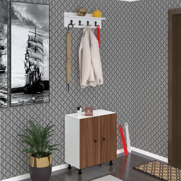 Kenzlife ayakkabılık cimcime4 cvzbyz 68*060*32 kapaklı 4 raflı 12 çift ayakkabı kapasitesi - Image 1