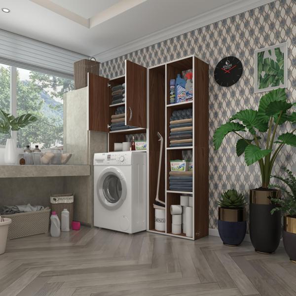 Kenzlife çamaşır makinesi dolabı veronikasüpürge cvz 180*126*20 banyo arkalıksız raflı - Image 1