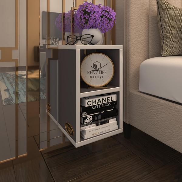 Kenzlife komodin lothario gri komidin 42*20*19 duvara monte askı aparatlı (mng) - Image 1