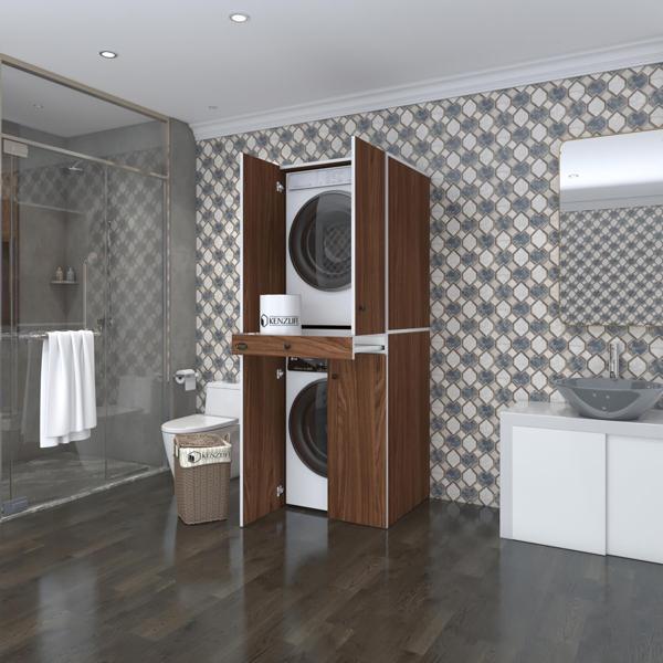 Kenzlife çamaşır-kurutma makinesi dolabı el kindi cvz 187*070*60 çekmeceli kapaklı banyo - Image 1