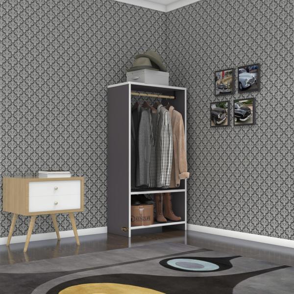 Kenzlife giysi dolabı rüknettin 120*060*30 gri gardırop - Image 1