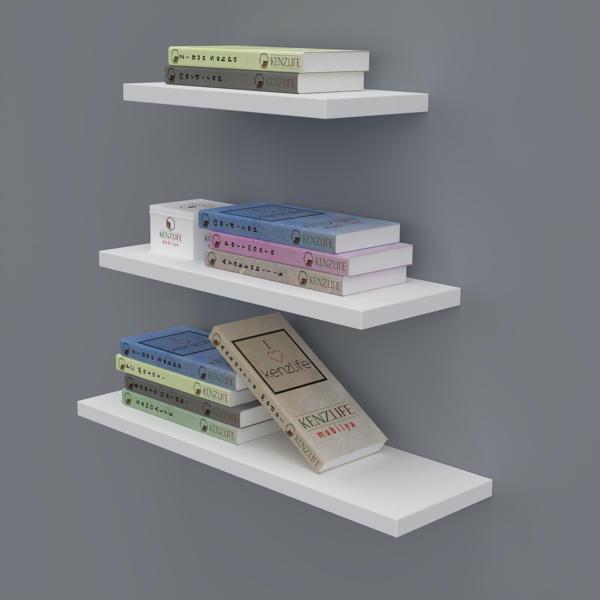 Kenzlife kitaplık hubbu byz 20*30*40*15 3 lü set duvara monte aparatlı duvar rafı - Image 1