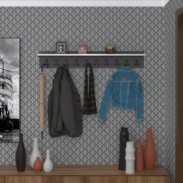 Kenzlife elbise askılığı askılık vettini120 gri 20*120*12 siyah 10 adet askı portmanto - Image 1