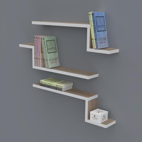 Kenzlife kitaplık mediha 015*060*20*3 crd duvar rafı  - Image 1