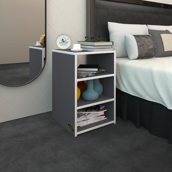 Kenzlife komodin panpan gri 60*39*39 komidin kitaplık ayakkabılık - Image 1