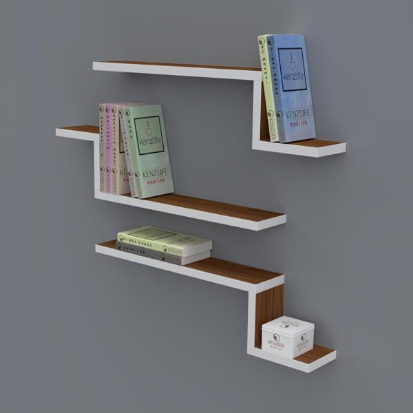 Kenzlife kitaplık mediha 015*060*20*3 cvz duvar rafı  - Image 1