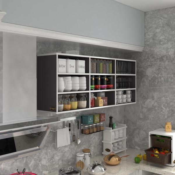 Kenzlife hazır mutfak orela gri 060*150*22 mutfak banyo dolabı kapaksız raflı - Image 1