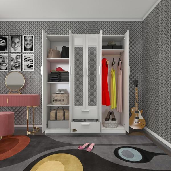 Kenzlife gardırop 6 kapılı çekmeceli begonvil150 byz aynalı kapaklı gardolap dolap - Image 1