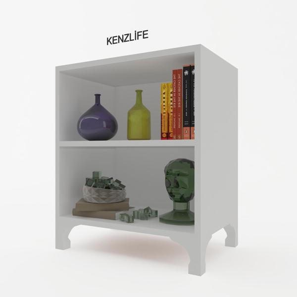 Kenzlife kitaplık tuğçe 068*030*020 byz ayaklı mutfak dolabı banyo ofis ayakkabılık kiler - Image 1