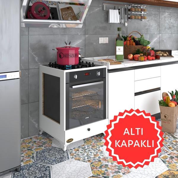 Kenzlife ankastre modülü kabini altın3 byz fırın ocak dolabı kapaklı ayaklı  - Image 1