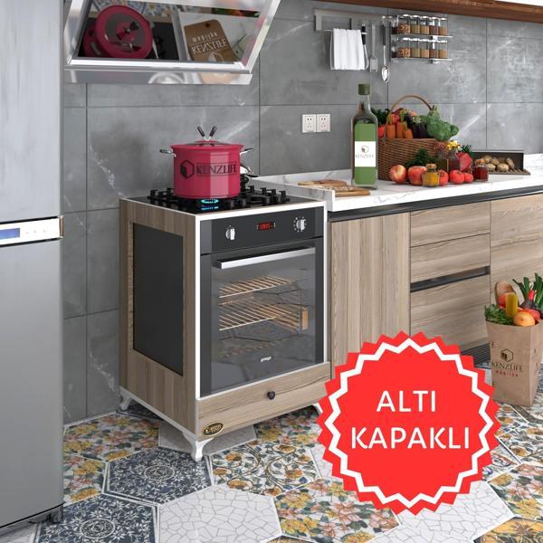 Kenzlife ankastre modülü kabini altın3 crd fırın ocak dolabı kapaklı ayaklı  - Image 1